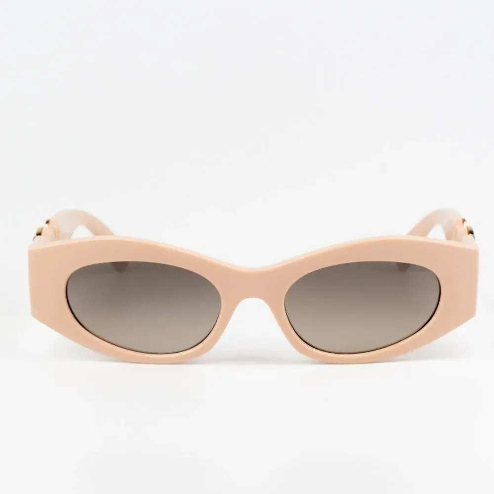 NEW Versace VE4480U 54946I Nude Brown Mirror Oval Unisex Sunglasses